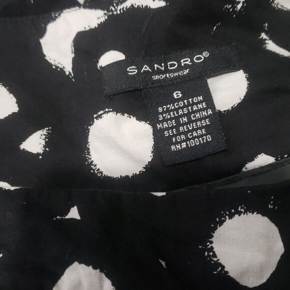 Sandro Sportswear Women's High Waist  Abstract Black White Skirt Size 8 - Picture 5 of 5